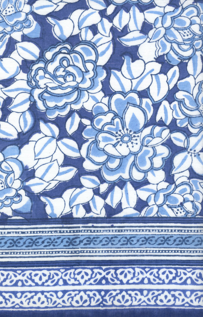 Drawstring Kaftan in Porcelain Flower Blue