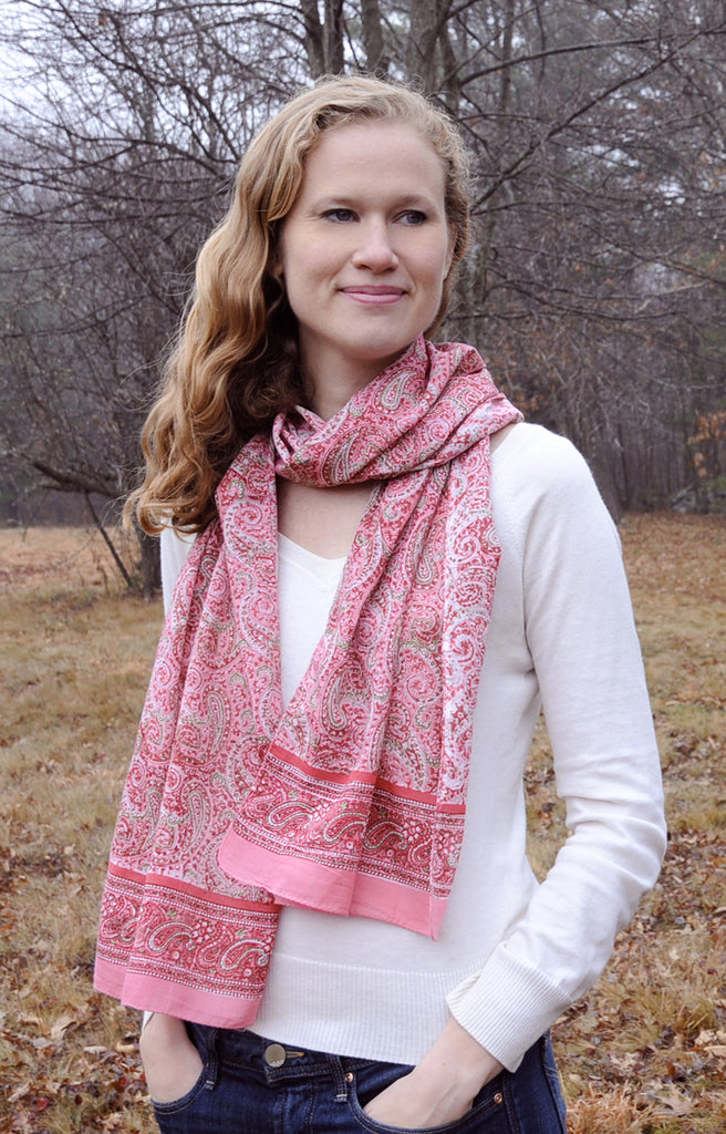 Scarf in Pink Paisley
