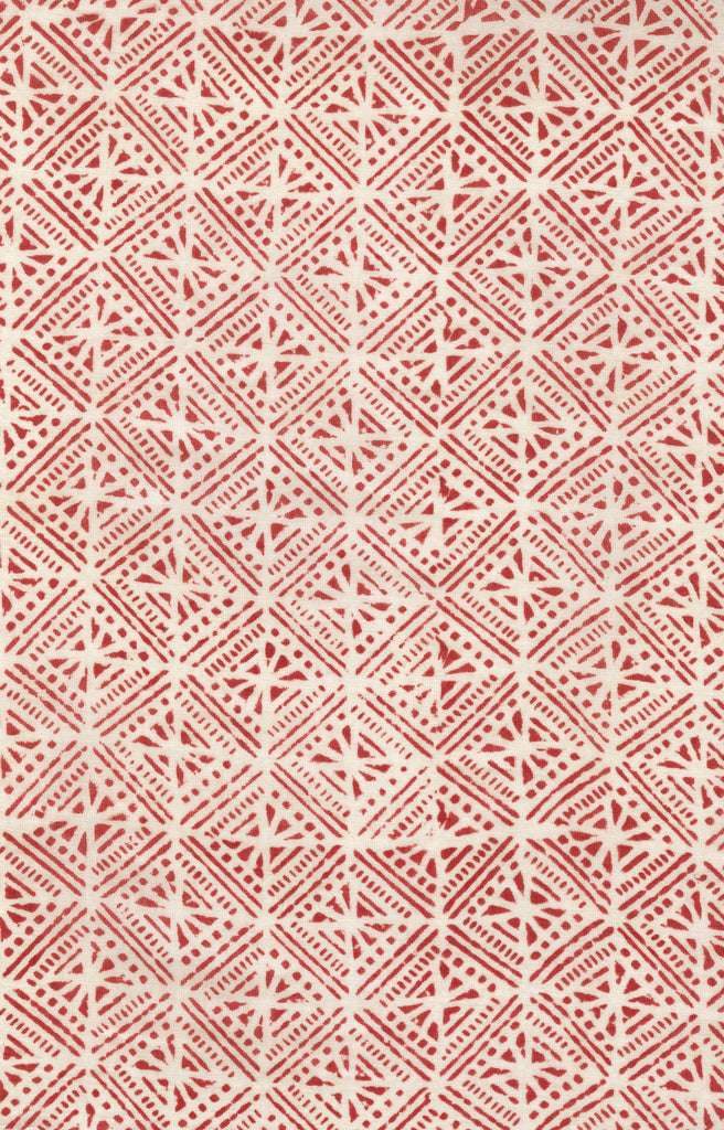 Drawstring Kaftan in Red Tiles