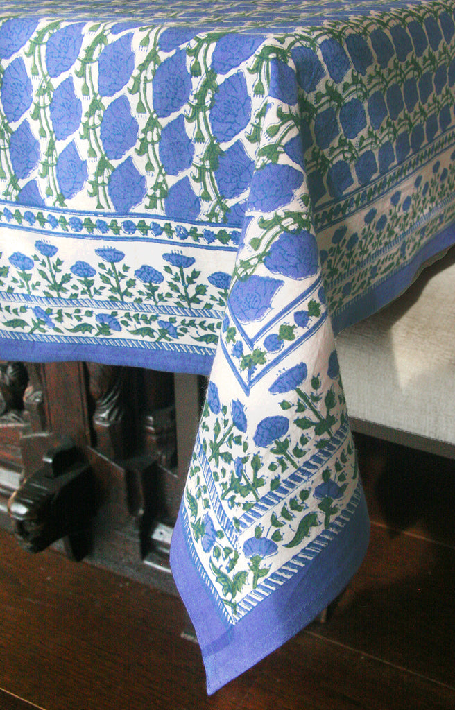 Table Linens in Lapis Poppy