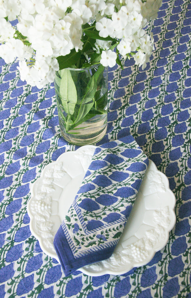 Table Linens in Lapis Poppy