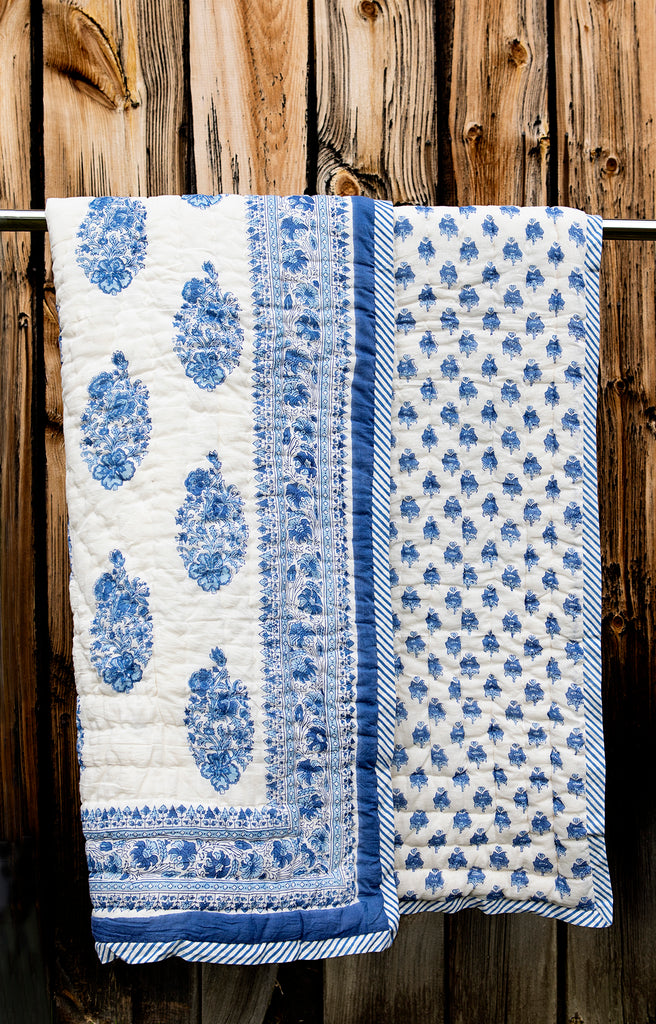 Baby Quilt in Blue Bouquet