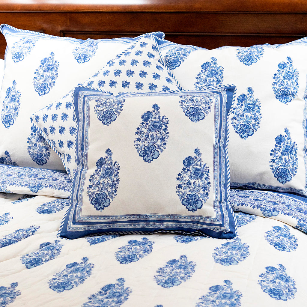 Cushion Covers in Blue Bouquet