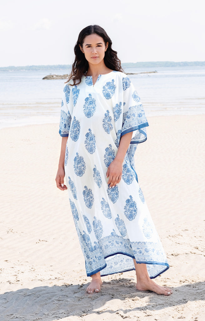 Kaftan in Blue Bouquet