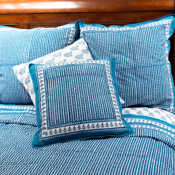 Cushion Covers in Denim Double Paisley