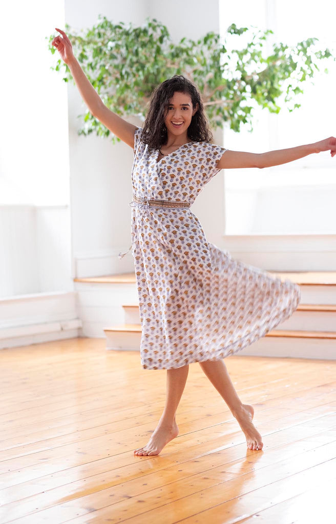 Crossover Sundress in Gold Tulip