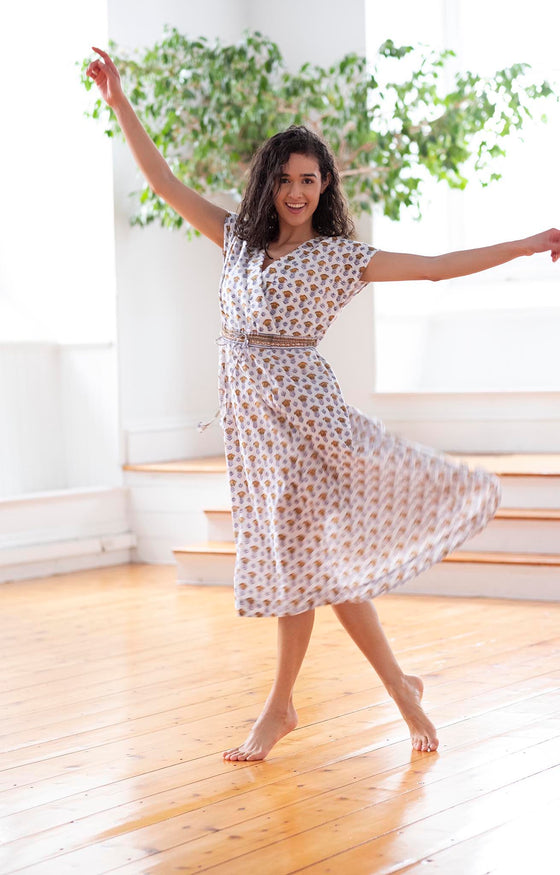 Crossover Sundress in Gold Tulip
