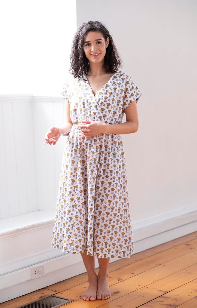 Crossover Sundress in Gold Tulip