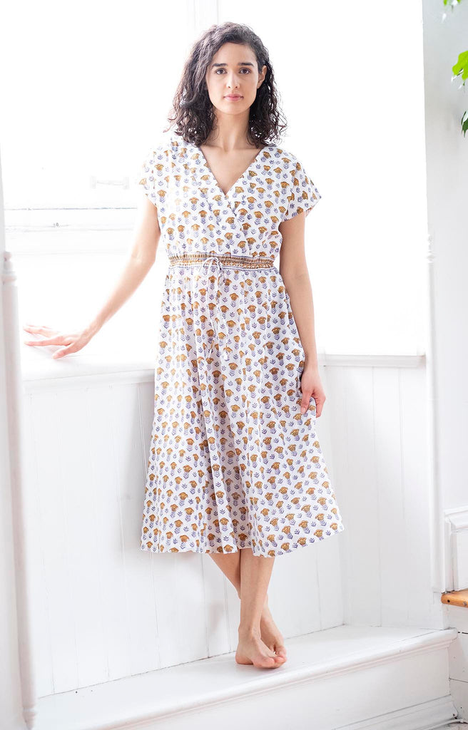 Crossover Sundress in Gold Tulip