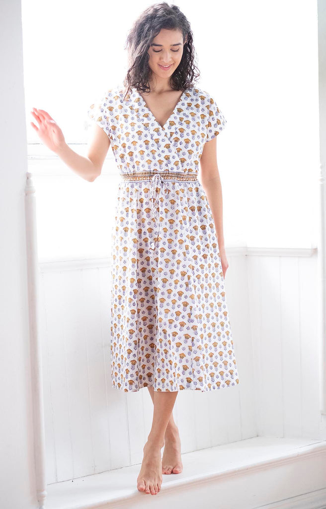 Crossover Sundress in Gold Tulip