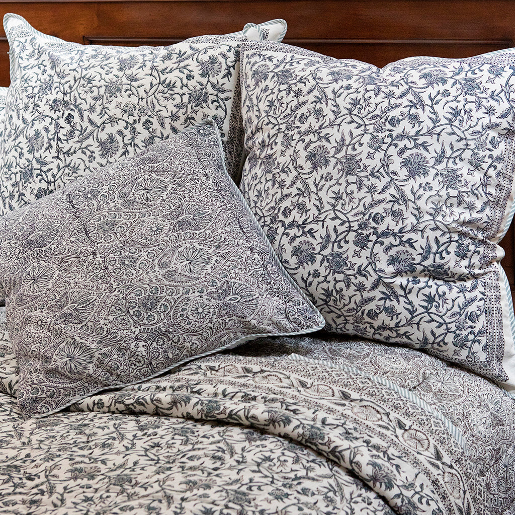 Cushion Covers in Grey Vines