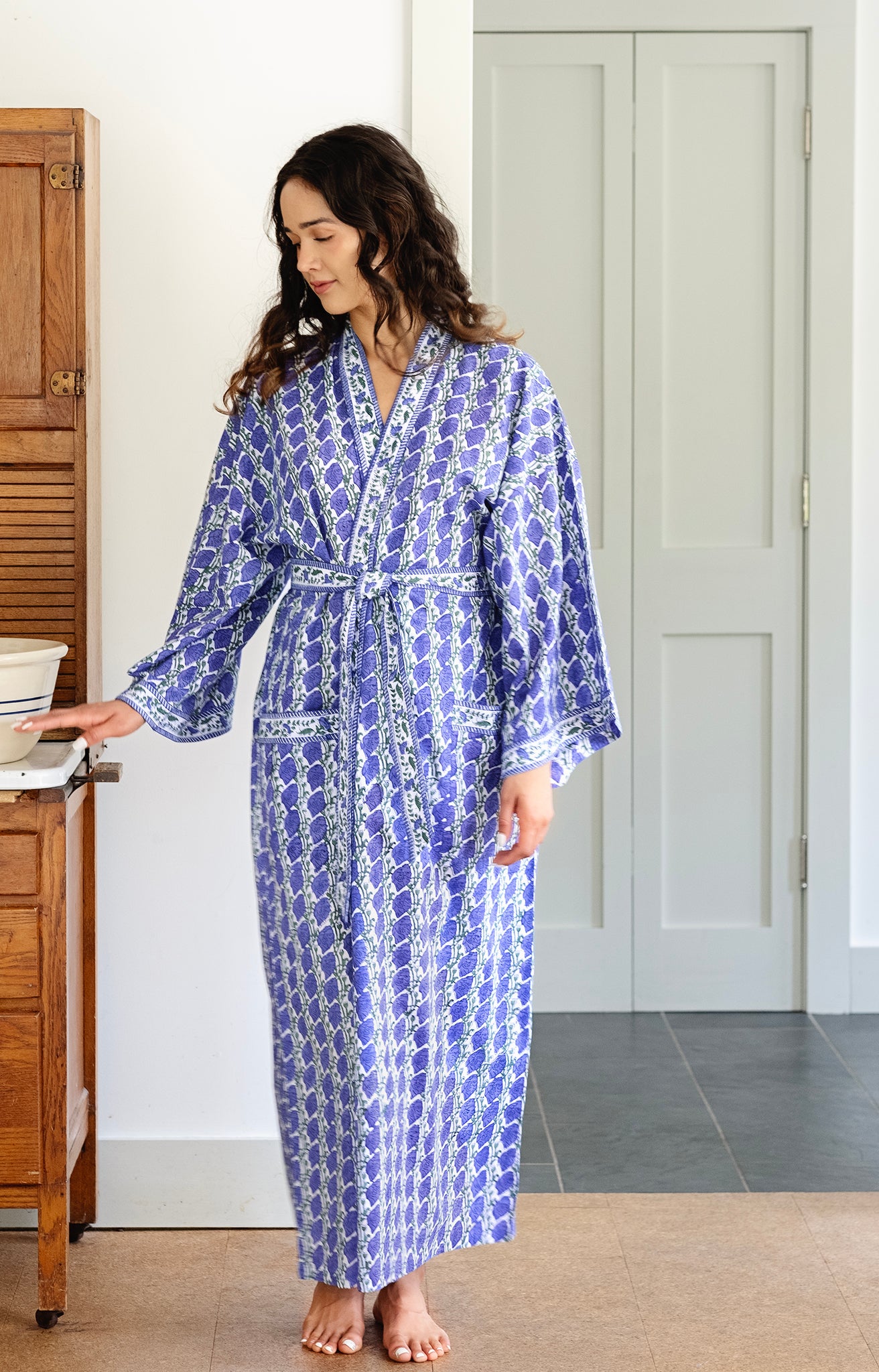 lapis poppy long kimono 5