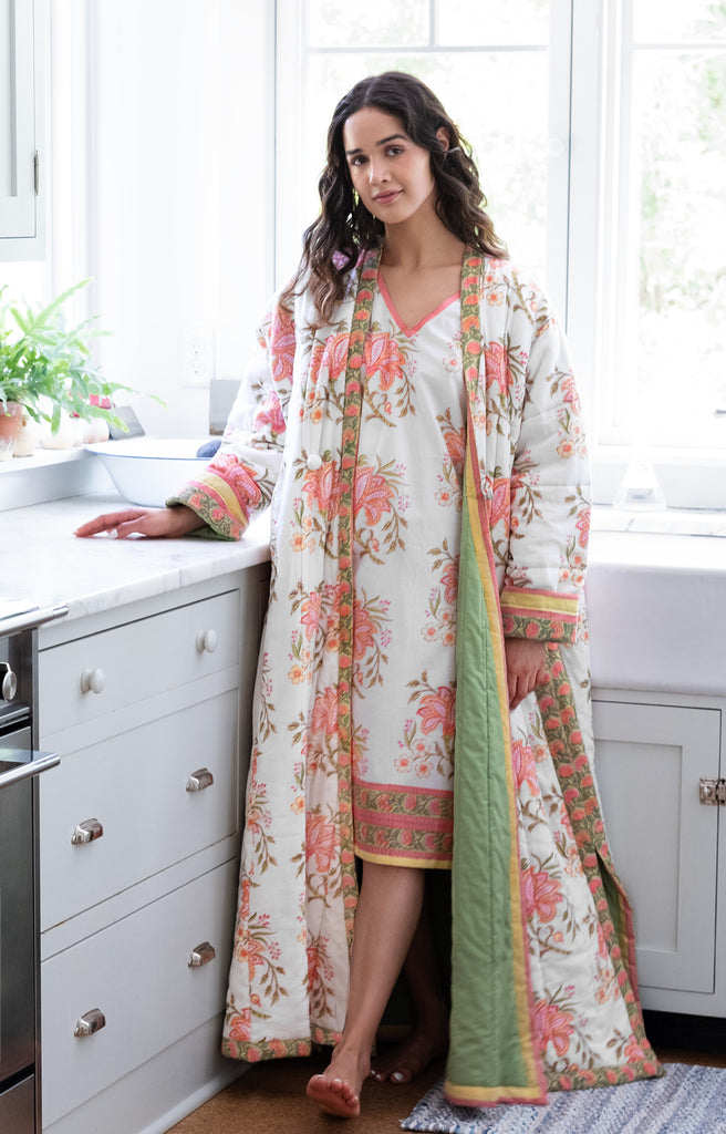 Quilted Robe in Summer Bouquet