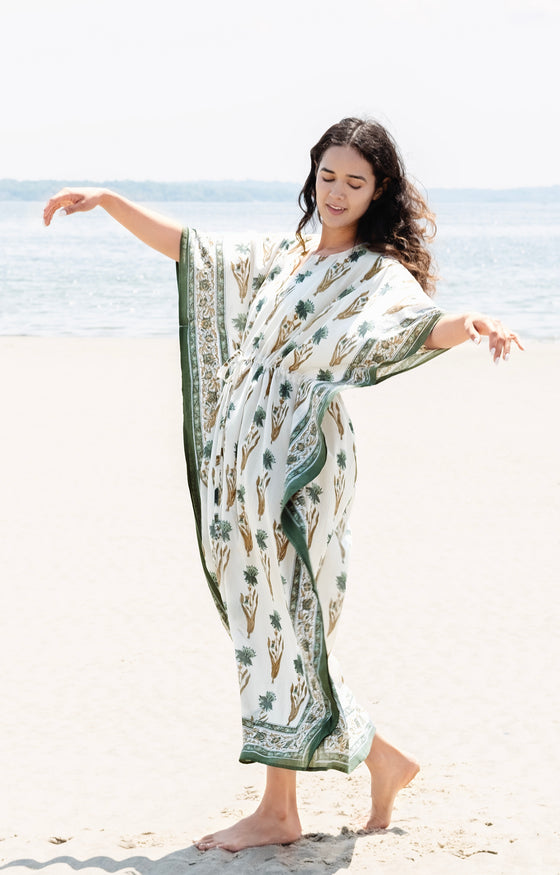 Drawstring Kaftan in Trillium