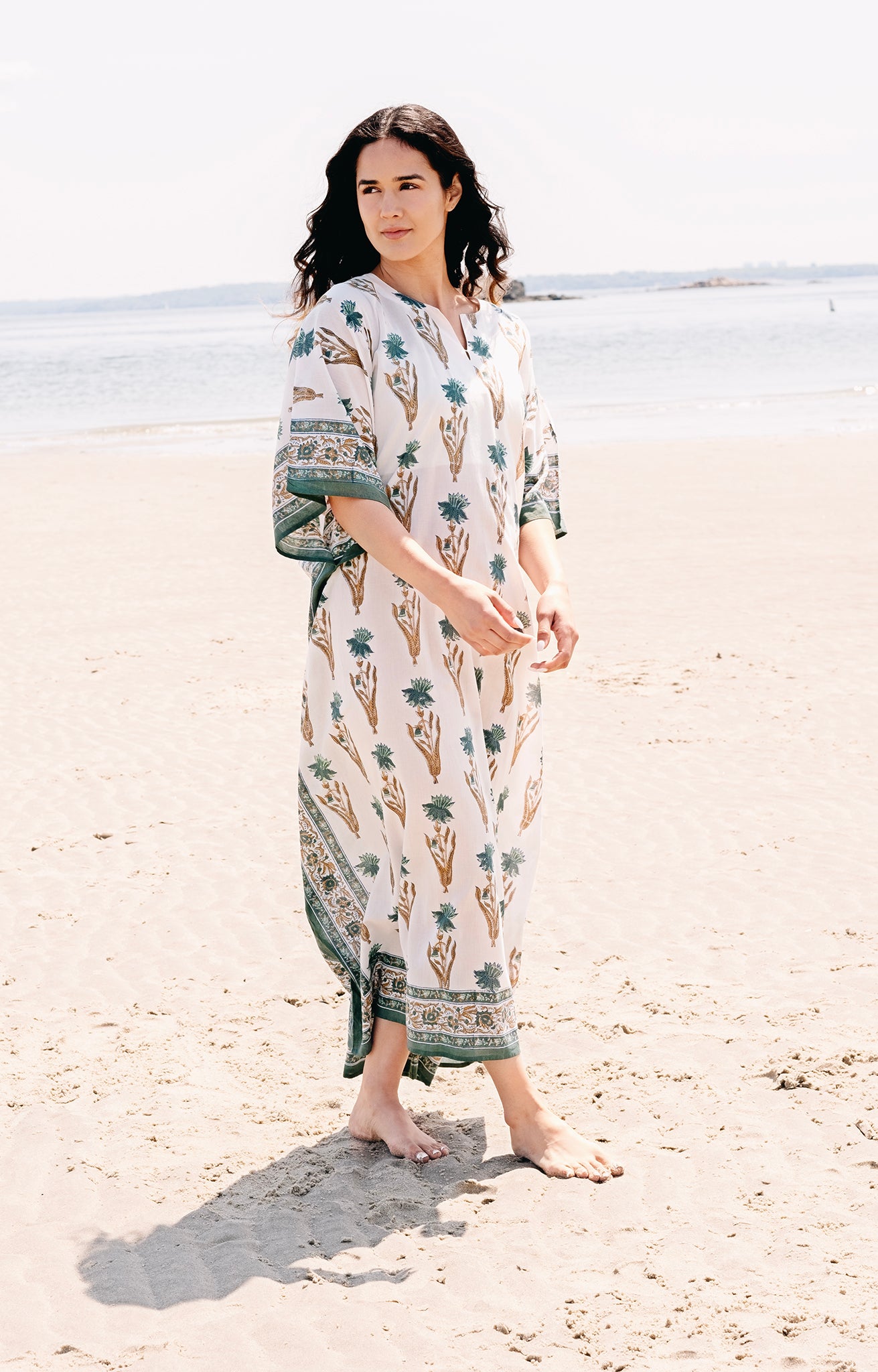 anokhi cotton dresses Anokhi Teal Printed Cotton Dress