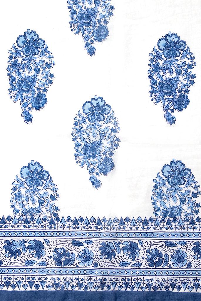 Drawstring Kaftan in Blue Bouquet