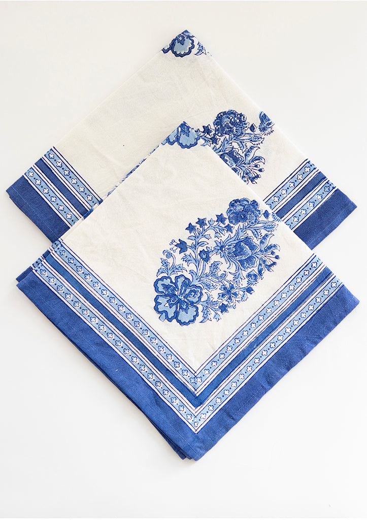 Table Linens in Blue Bouquet