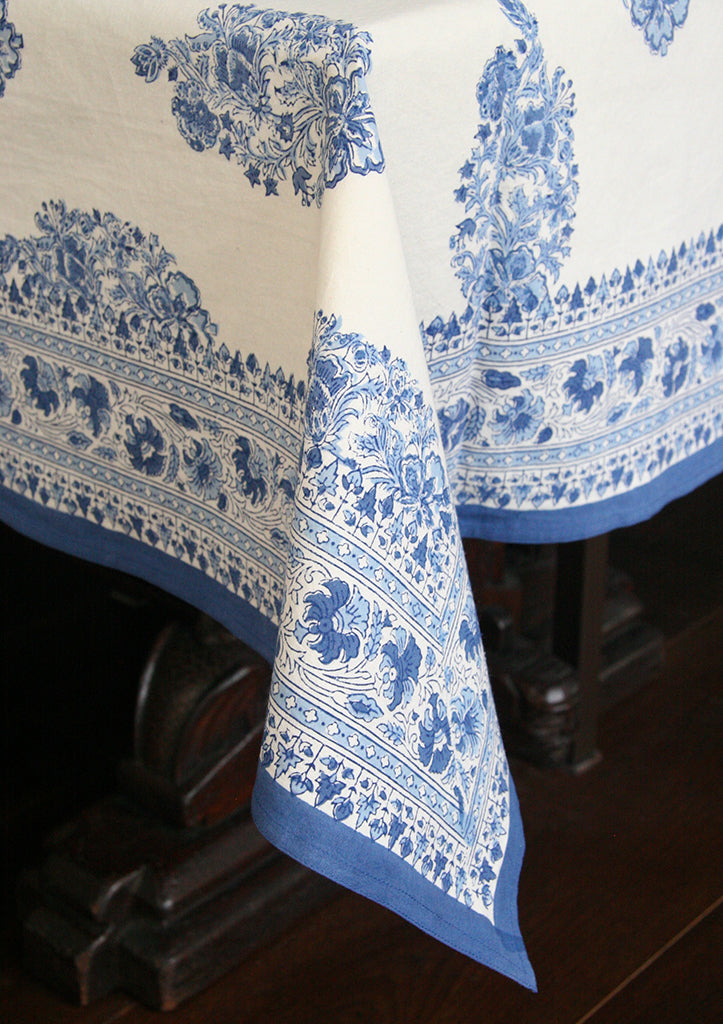 Table Linens in Blue Bouquet