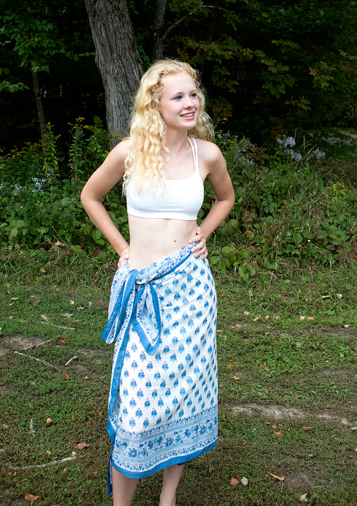 Sarong in Blue Posies
