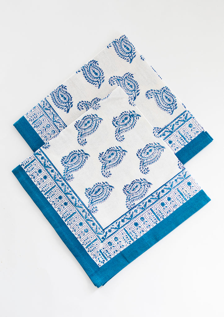 Table Linens in Denim Double Paisley