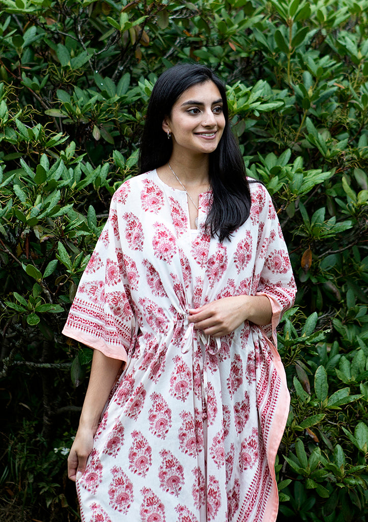 Drawstring Kaftan in Farrah Paisley