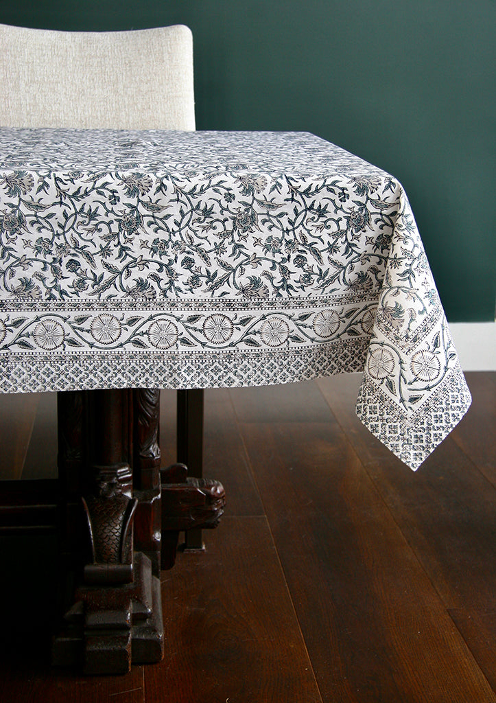 Table Linens in Grey Vines