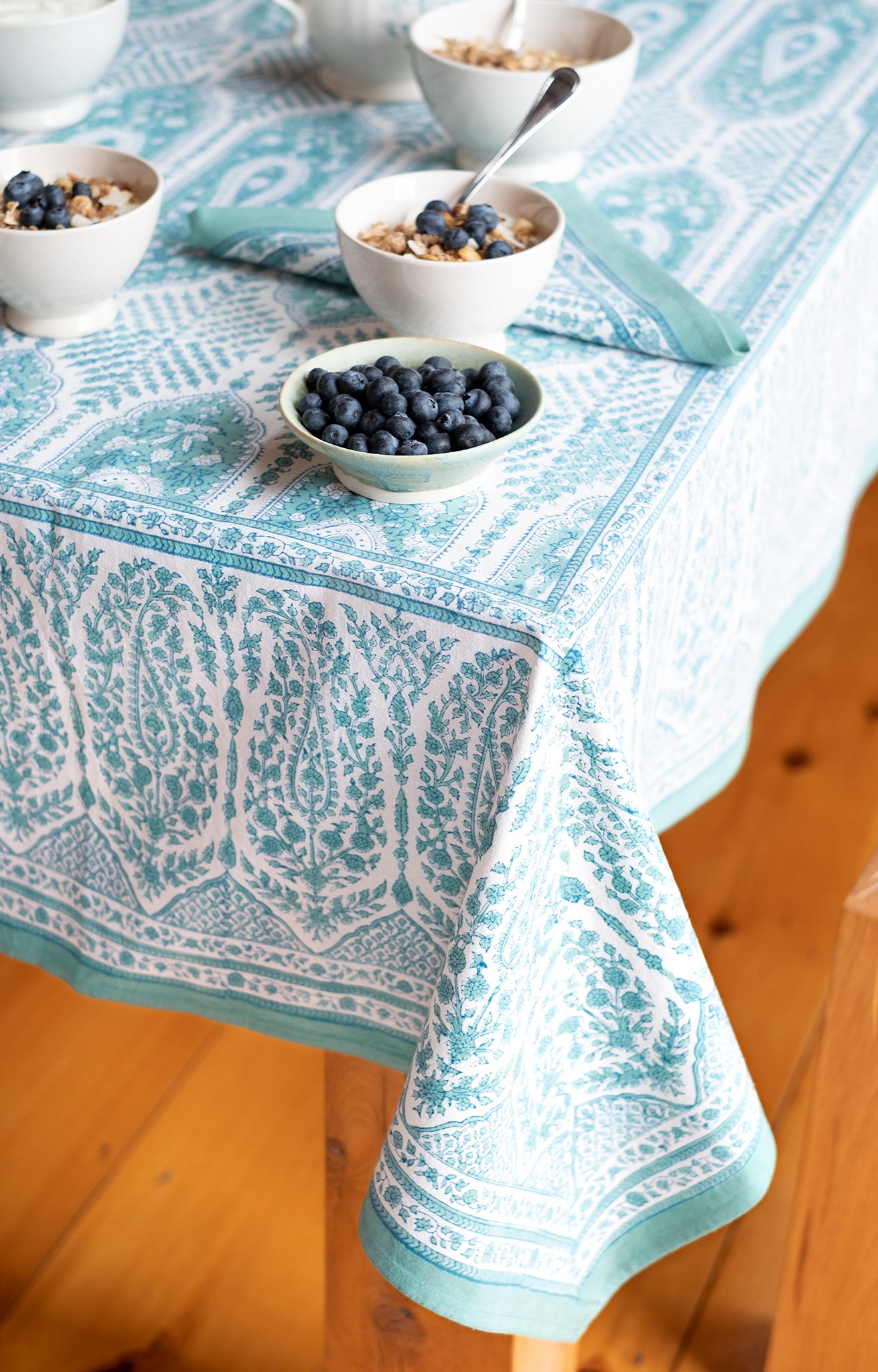 Table Linens in Aqua Palace Anokhi USA