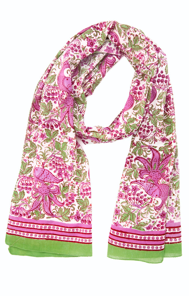 Scarf in Birds and Berries