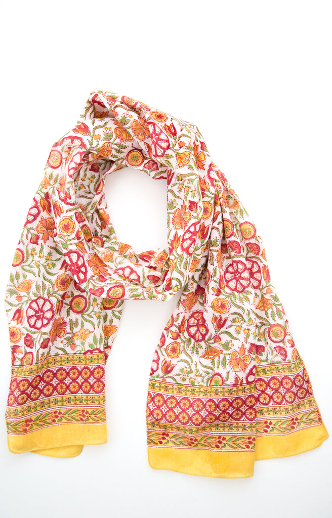 Scarf in Blazing Garden