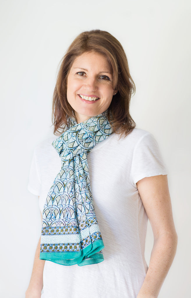 Scarf in Crystal Blues