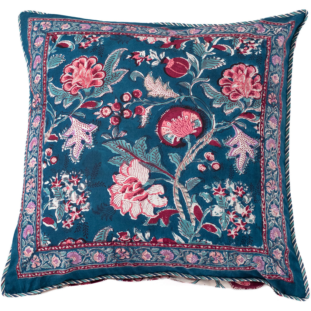 Cushion Covers in Damask Marine