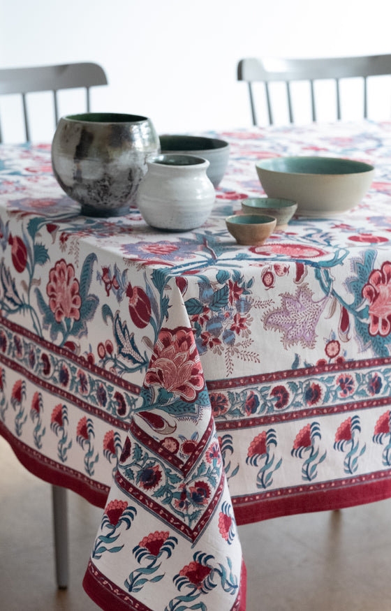 Table Linens in Damask Natural