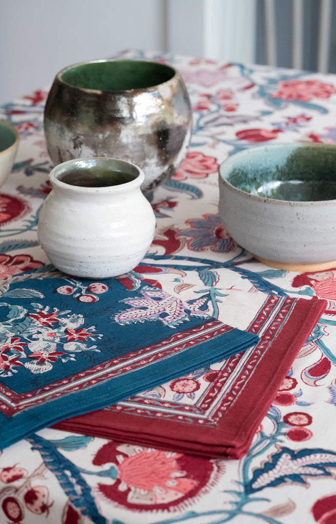 Table Linens in Damask Natural