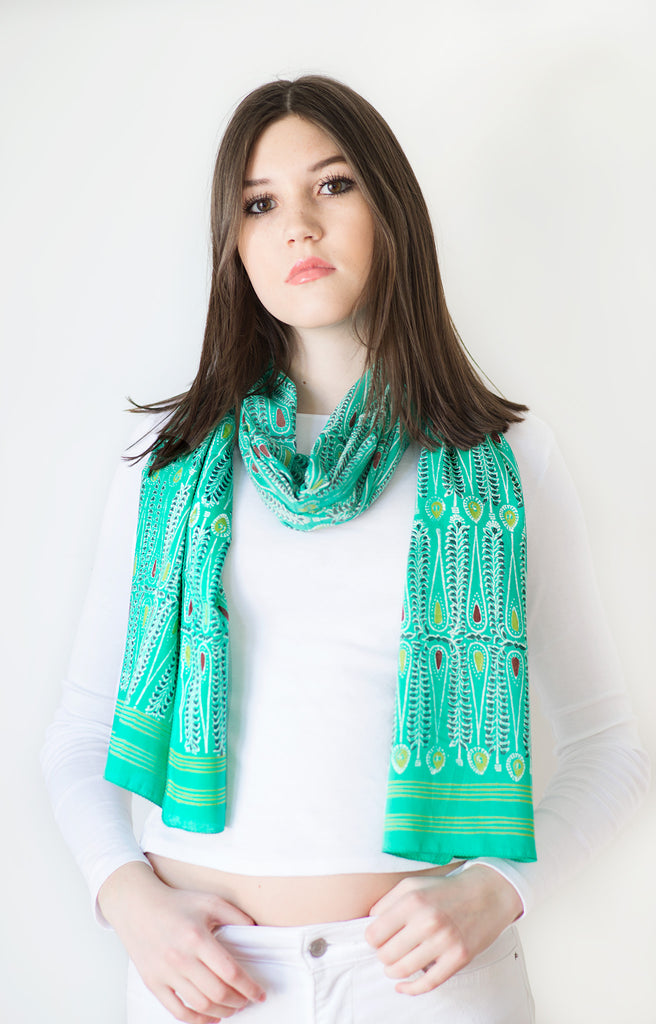 Scarf in Emerald Batik