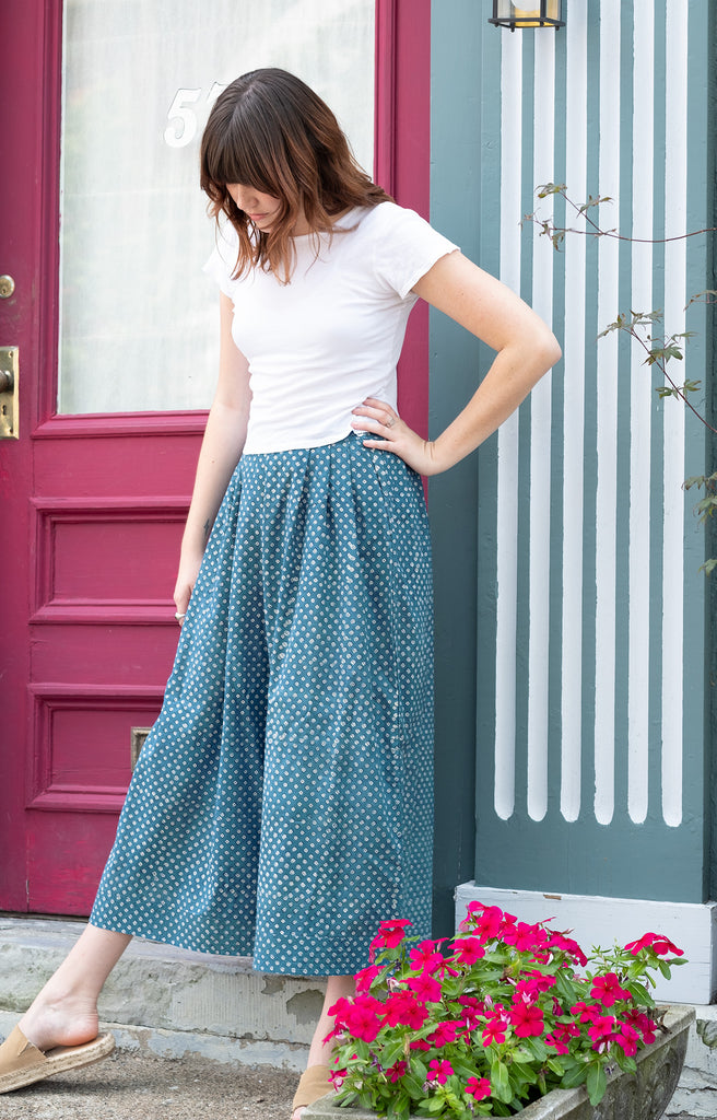 Culottes in Green Diamonds