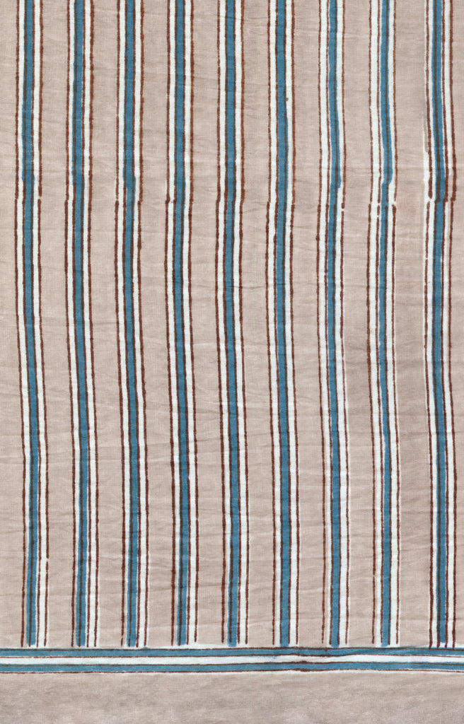 Drawstring Kaftan in Grey Stripe