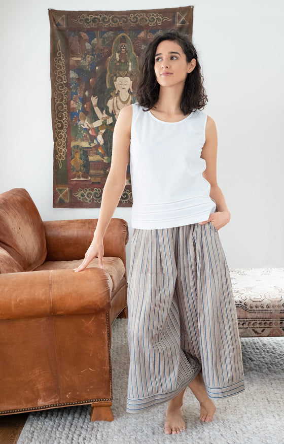Culottes in Grey Stripe