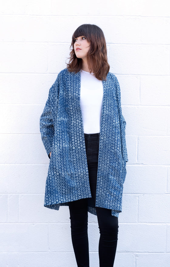 Wrap Coat in Kyoto Blue