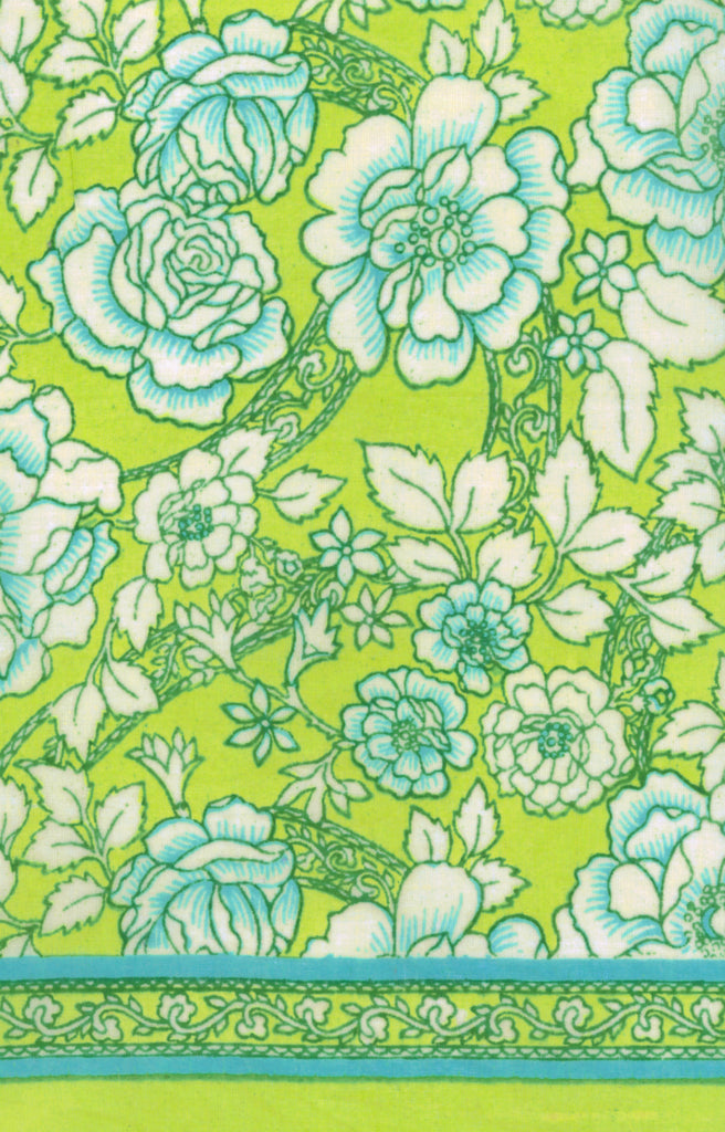 Scarf in Lime Roses