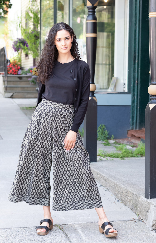 Culottes in Midnight Blossoms
