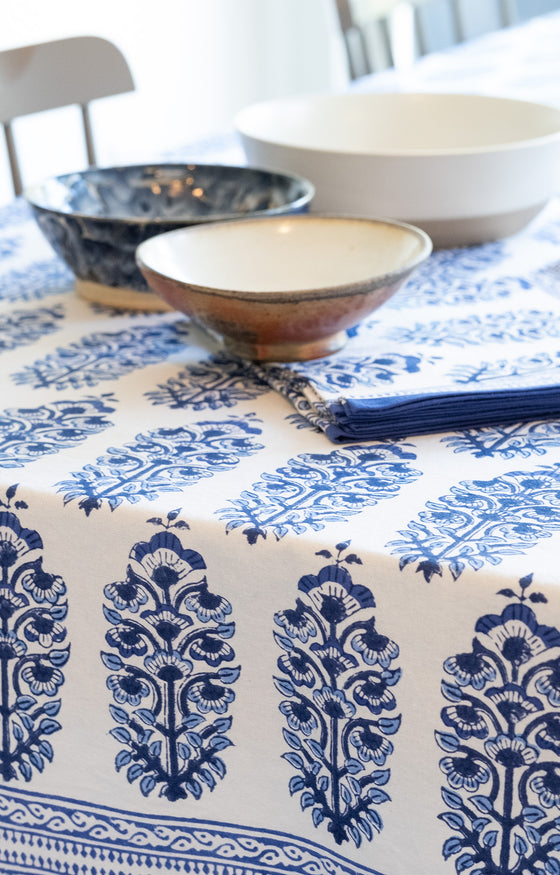 Table Linens in Moghul Blue