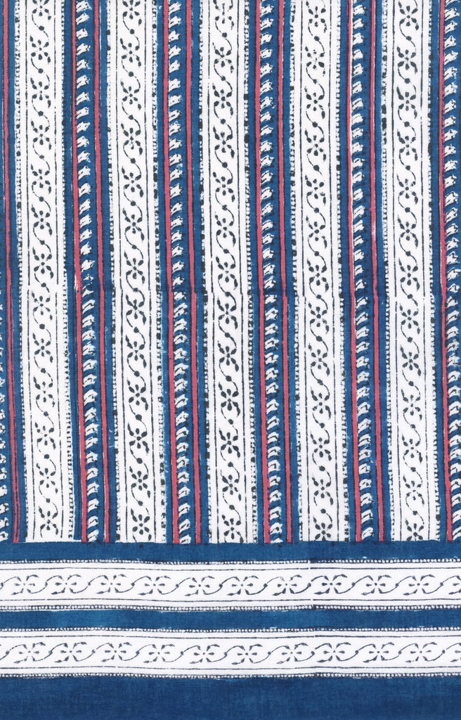 Men's Short Sleeve Shirt in Navy Stripe