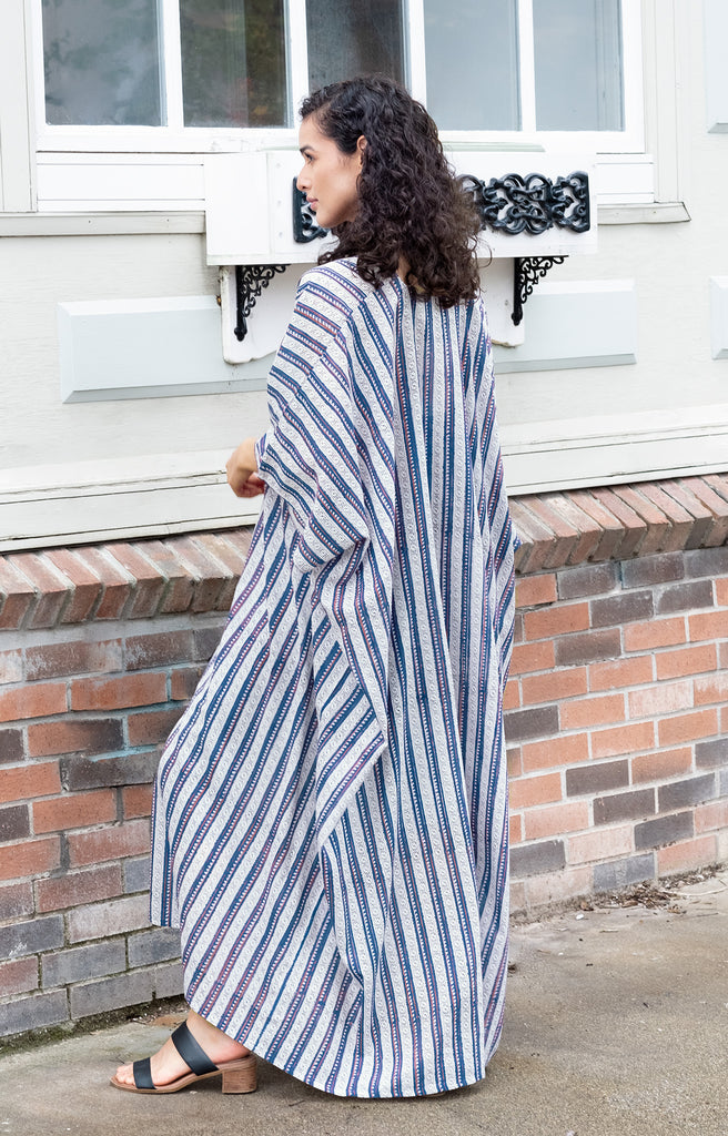 Kaftan in Navy Stripe