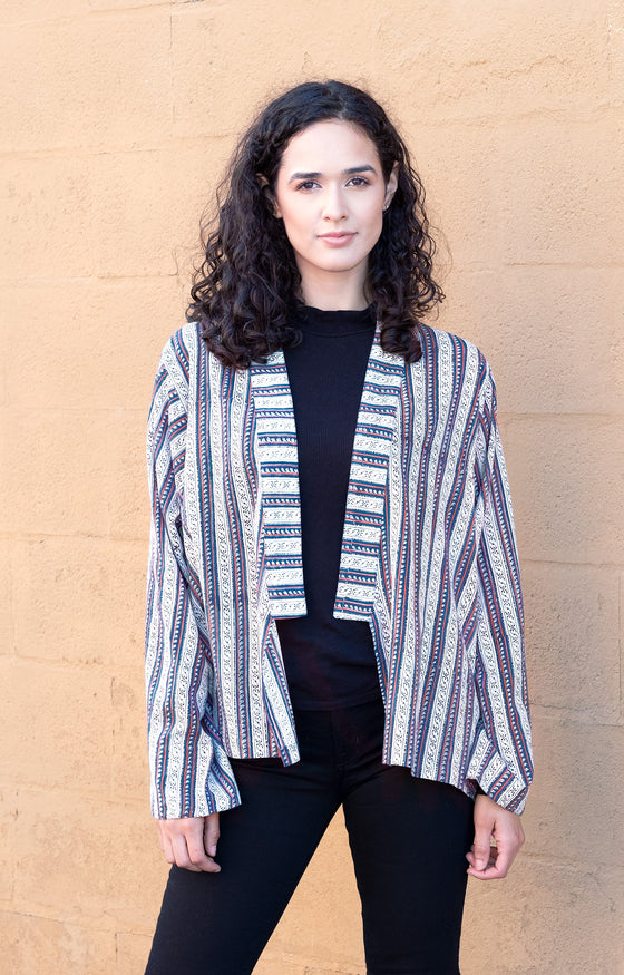 Sara Jacket in Navy Stripe