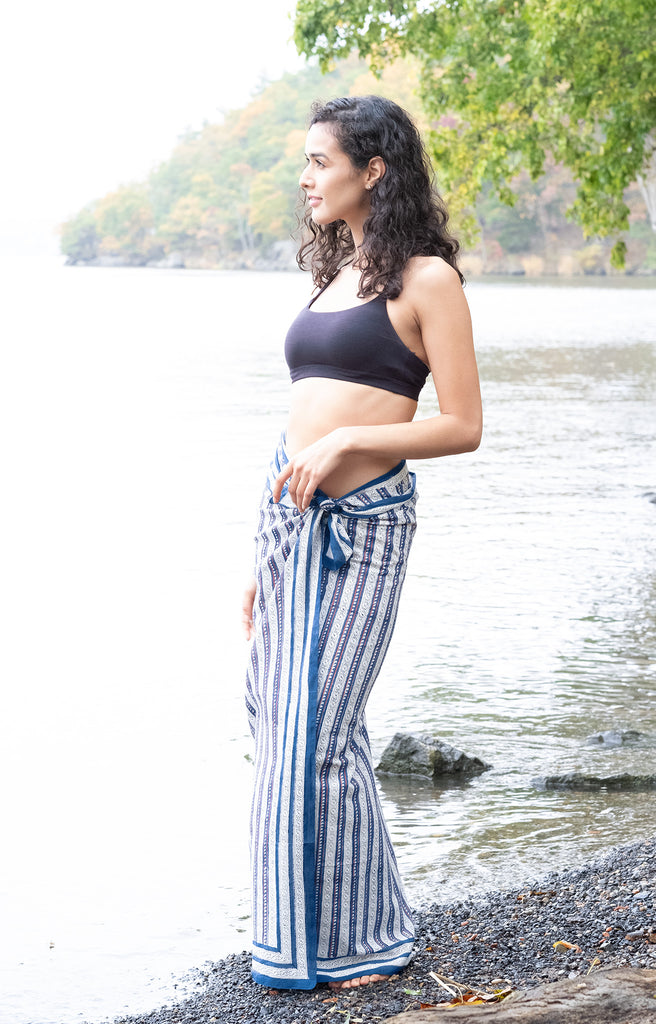 Sarong in Navy Stripe