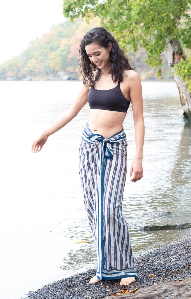 Sarong in Navy Stripe