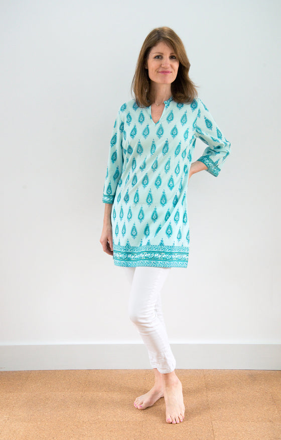 Straight Tunic in Ocean Crest