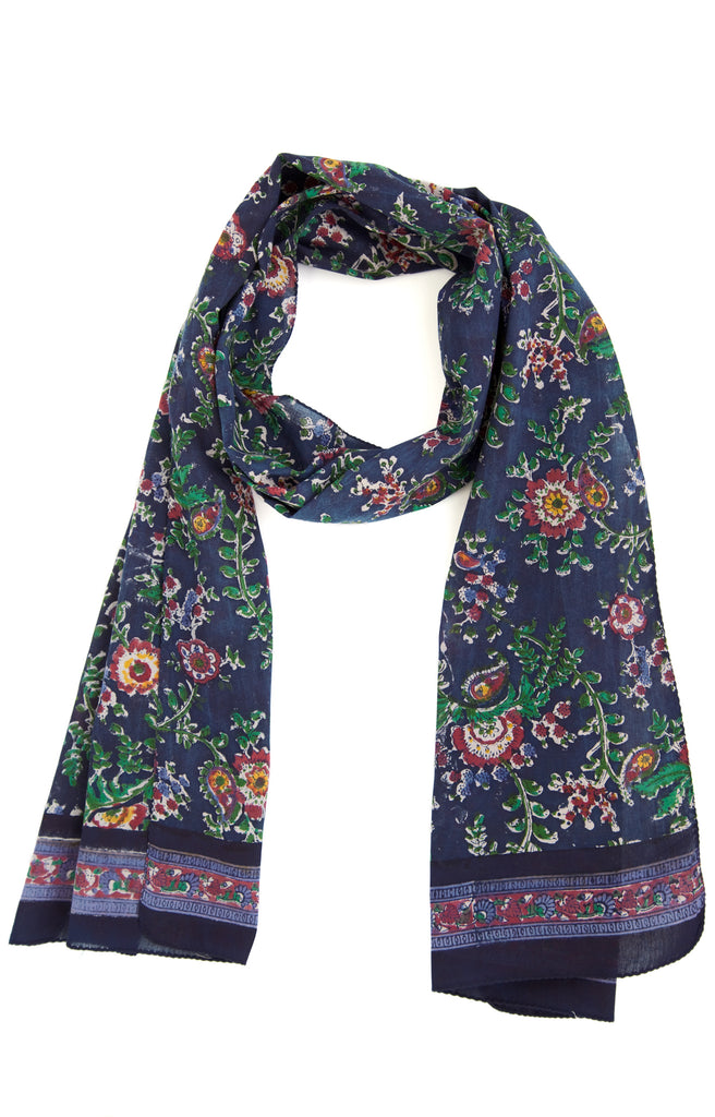 Scarf in Paisley Floral Purple