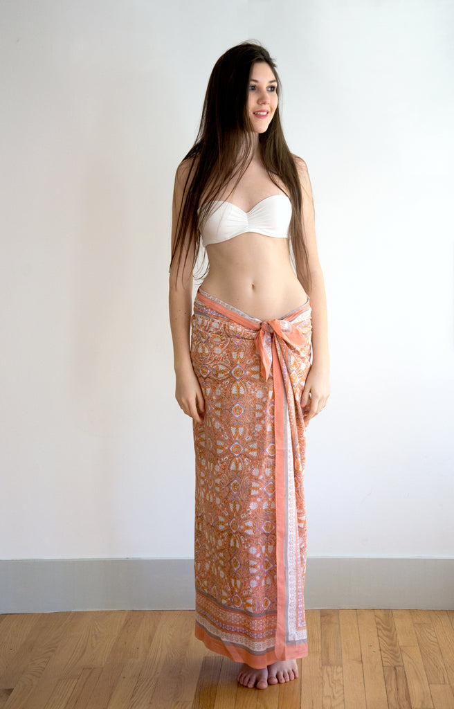 Sarong in Peach Deco