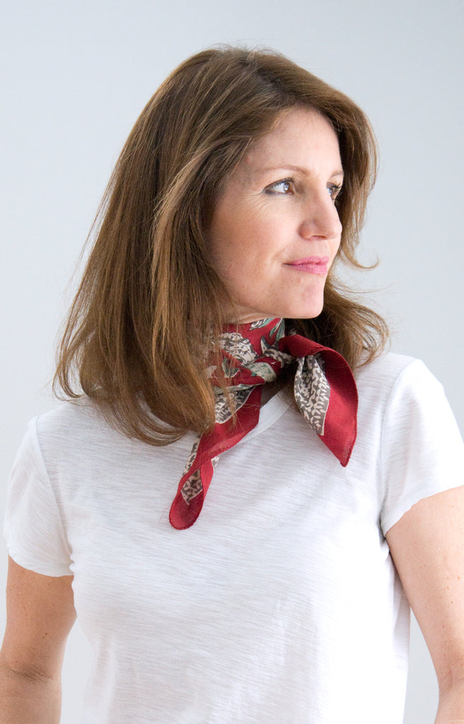 Scarf in Pomegranate Press